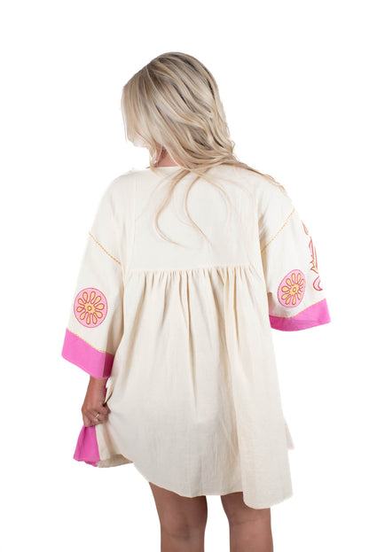 Come Back Home Embroidered Dress