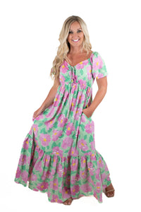 Take You Out Floral Midi Dress