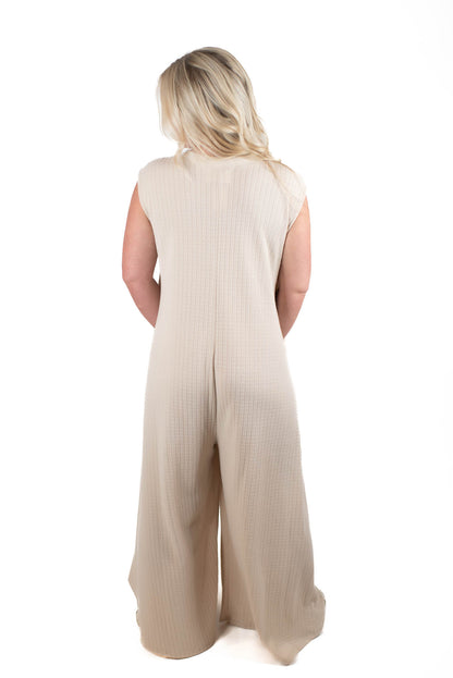 Calm Energy Taupe Jumpsuit