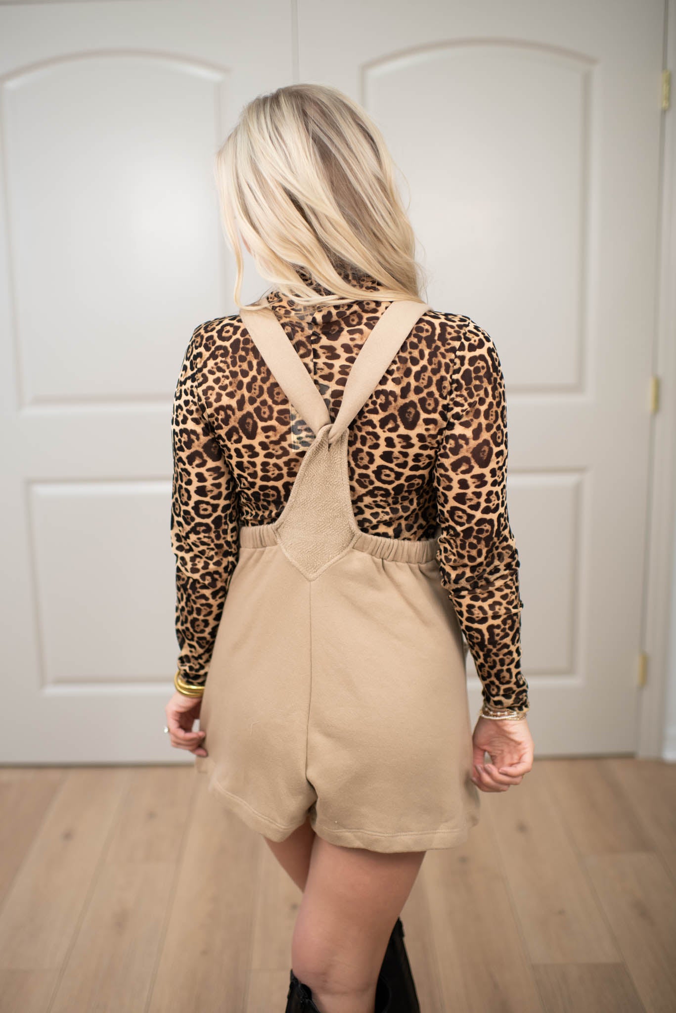 Leopard Mesh Lace Knit Top