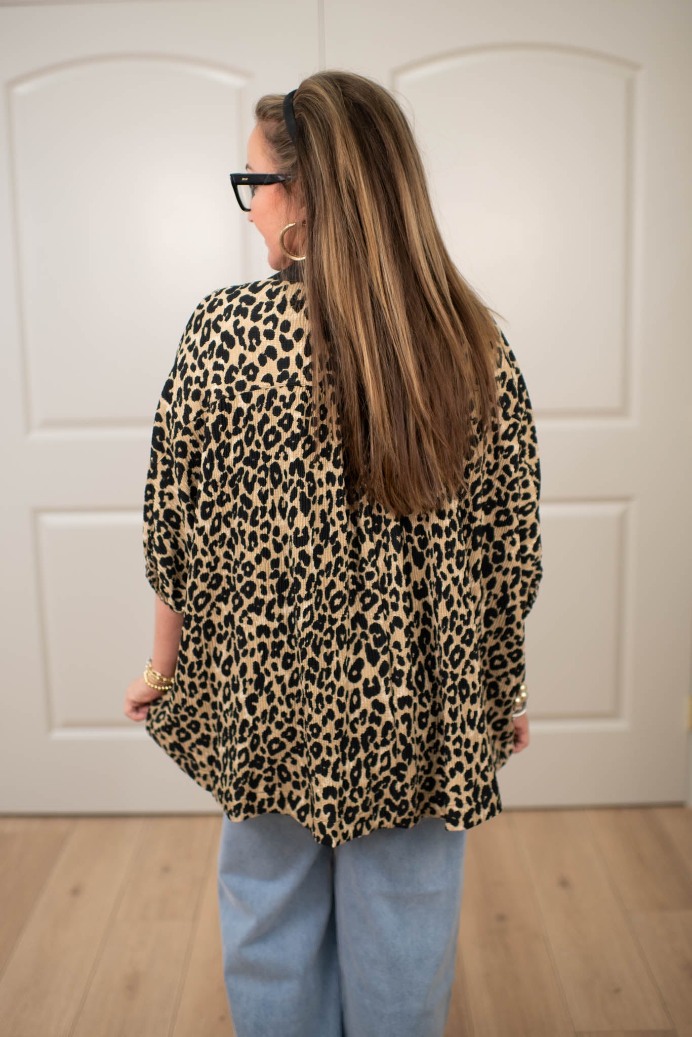 Cheetah Charm Button Down Top