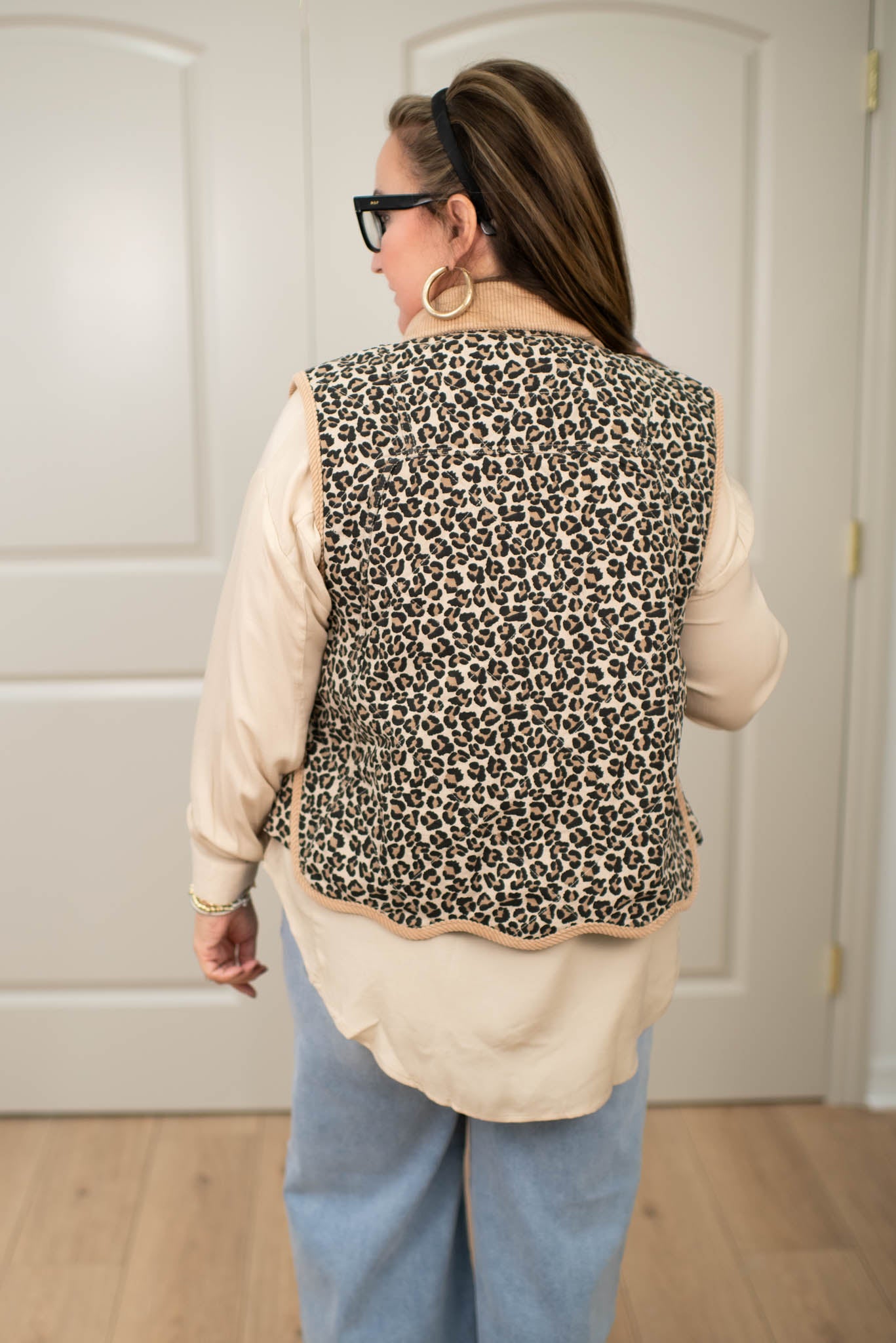 Fierce & Feminine Leopard Scalloped Vest