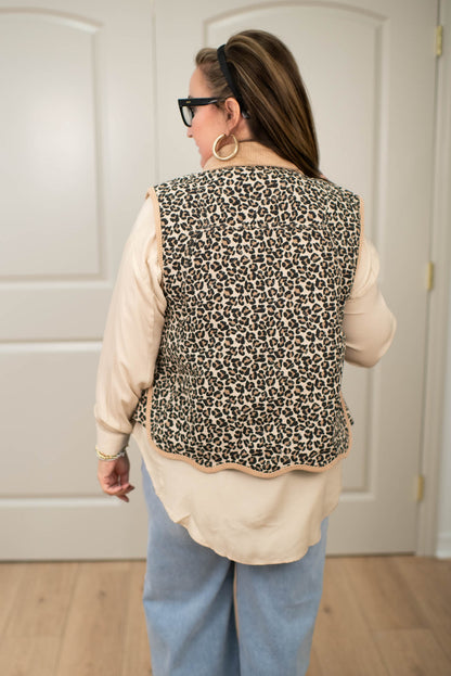 Fierce & Feminine Leopard Scalloped Vest
