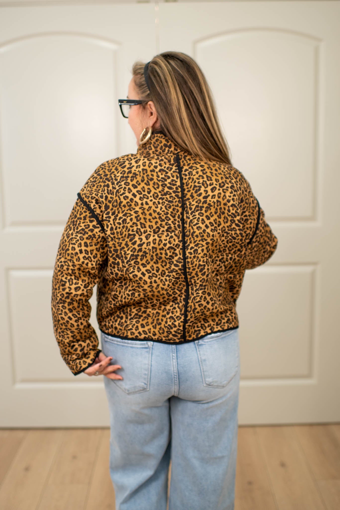 Quilted Leopard Puffer Jacket