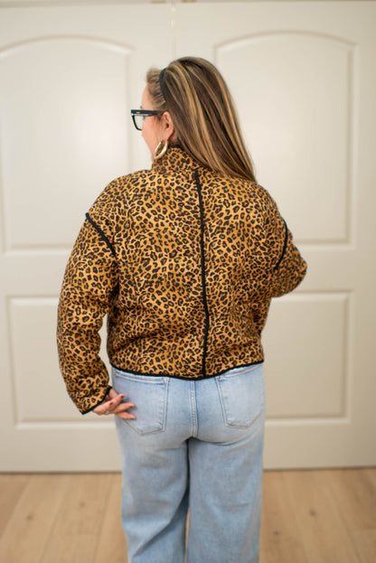 Quilted Leopard Puffer Jacket