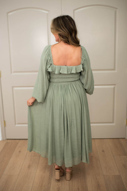 Soft Olive Soiree Dress