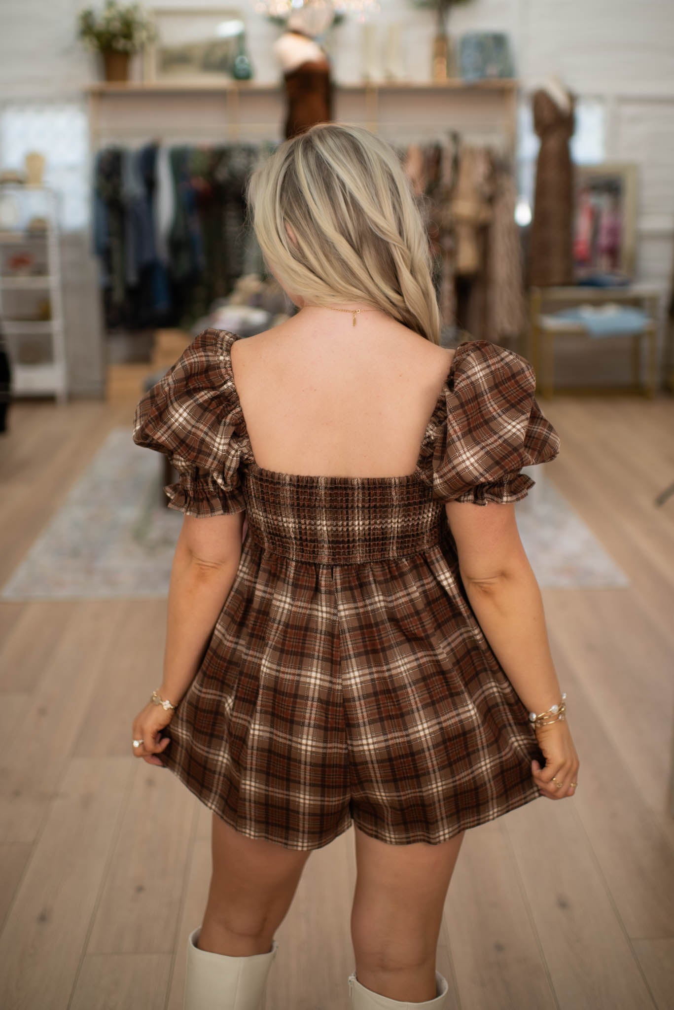 The Gather 'Round Plaid Romper