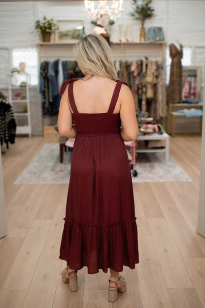 Grateful Grace Burgundy Midi Dress