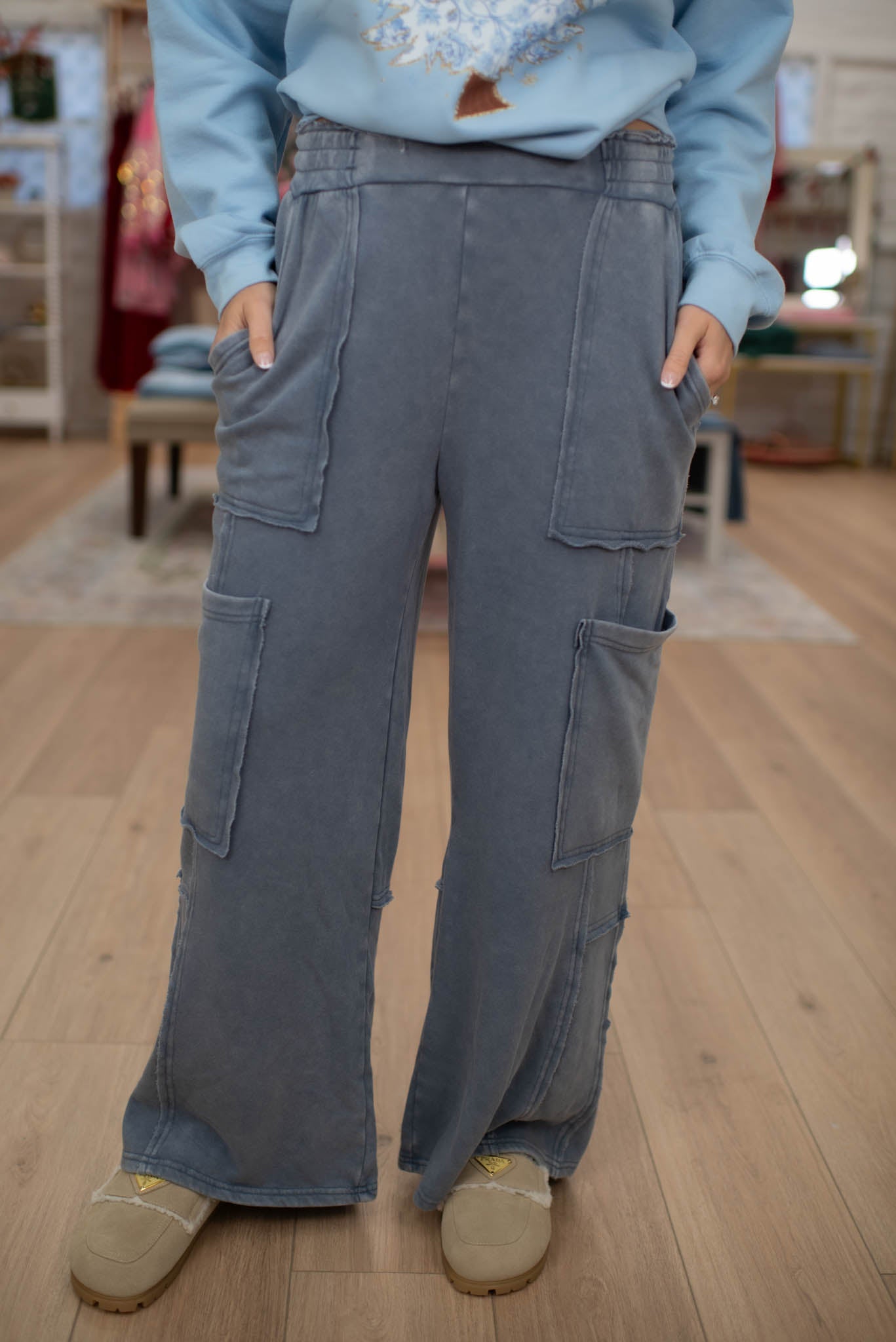 Navy Oversized Pants
