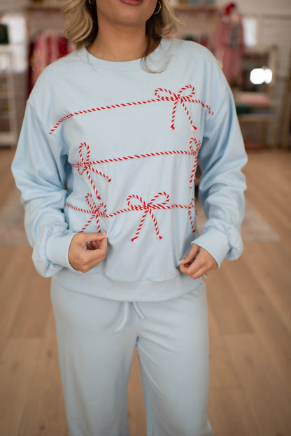 Red Bow Crew Neck Sweatshirt