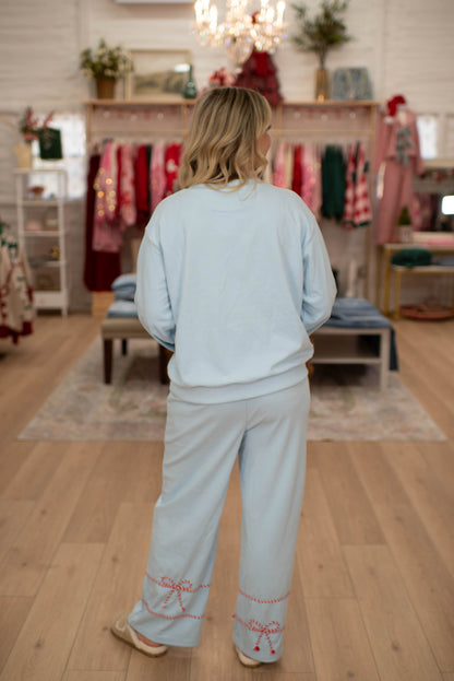 Red Bow Crew Neck Sweatshirt