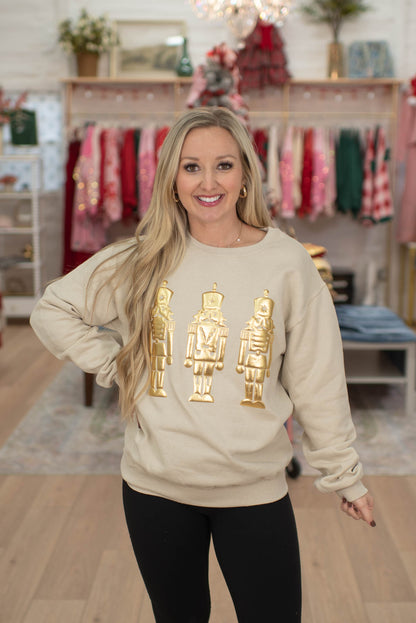 Neutral Nutcracker Metallic Sweatershirt