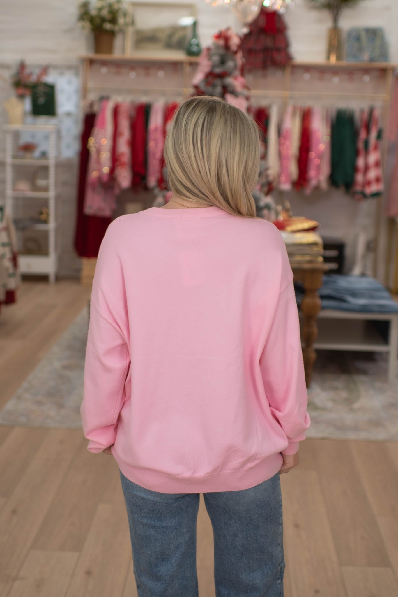 Pink Sequins Nutcracker Embroidered Sweater