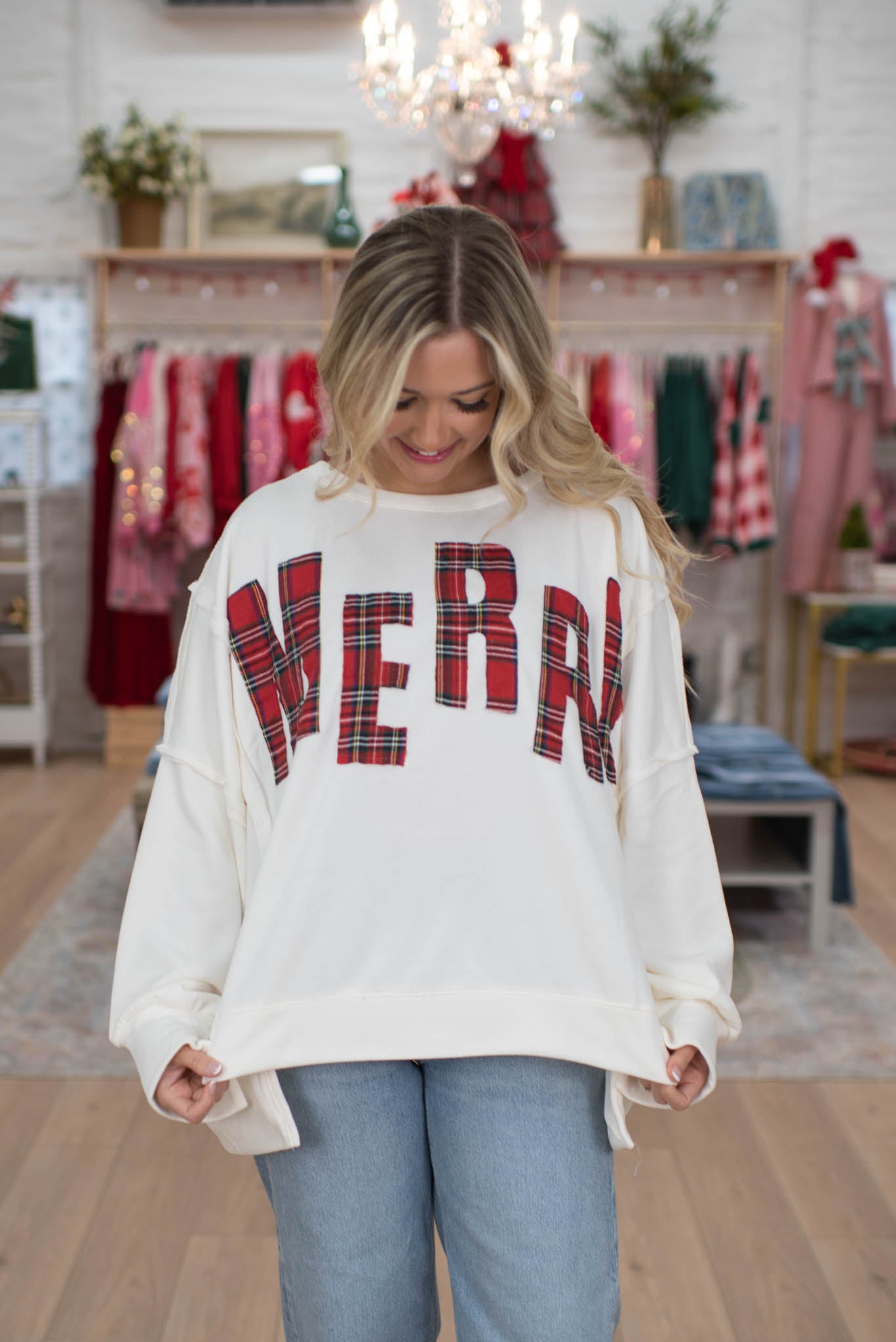 Merry Plaid Sweatshirt