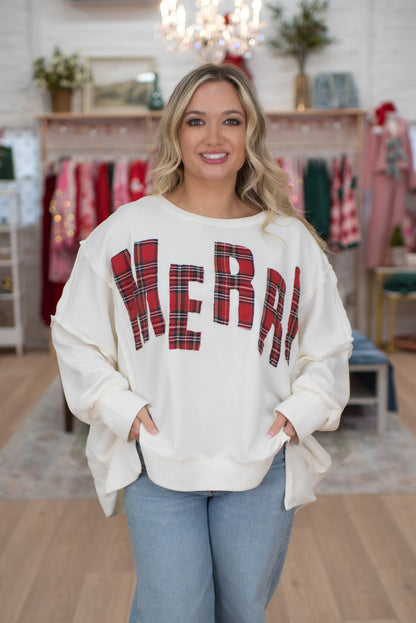 Merry Plaid Sweatshirt