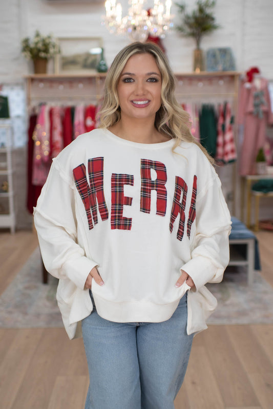 Merry Plaid Sweatshirt