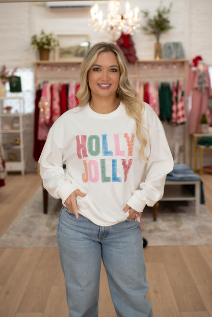 Holly Jolly Patchwork Sweatshirt