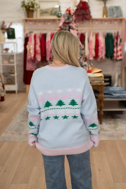 Blue Christmas Tree Sweater