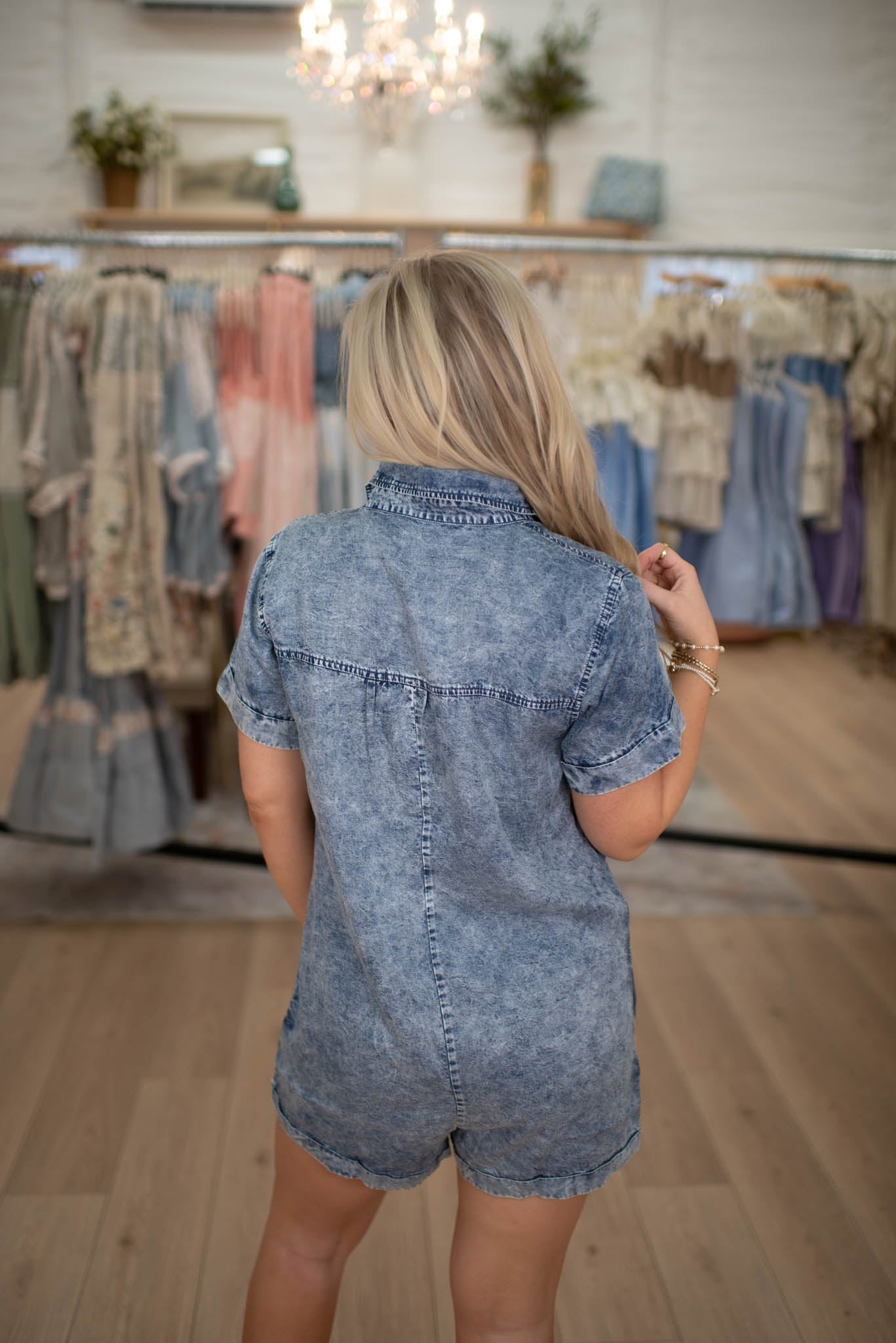 The Soft Reset Denim Romper