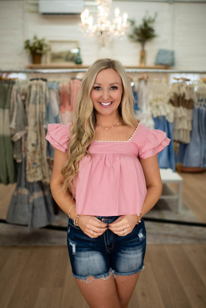 Blush Beginnings Babydoll Top