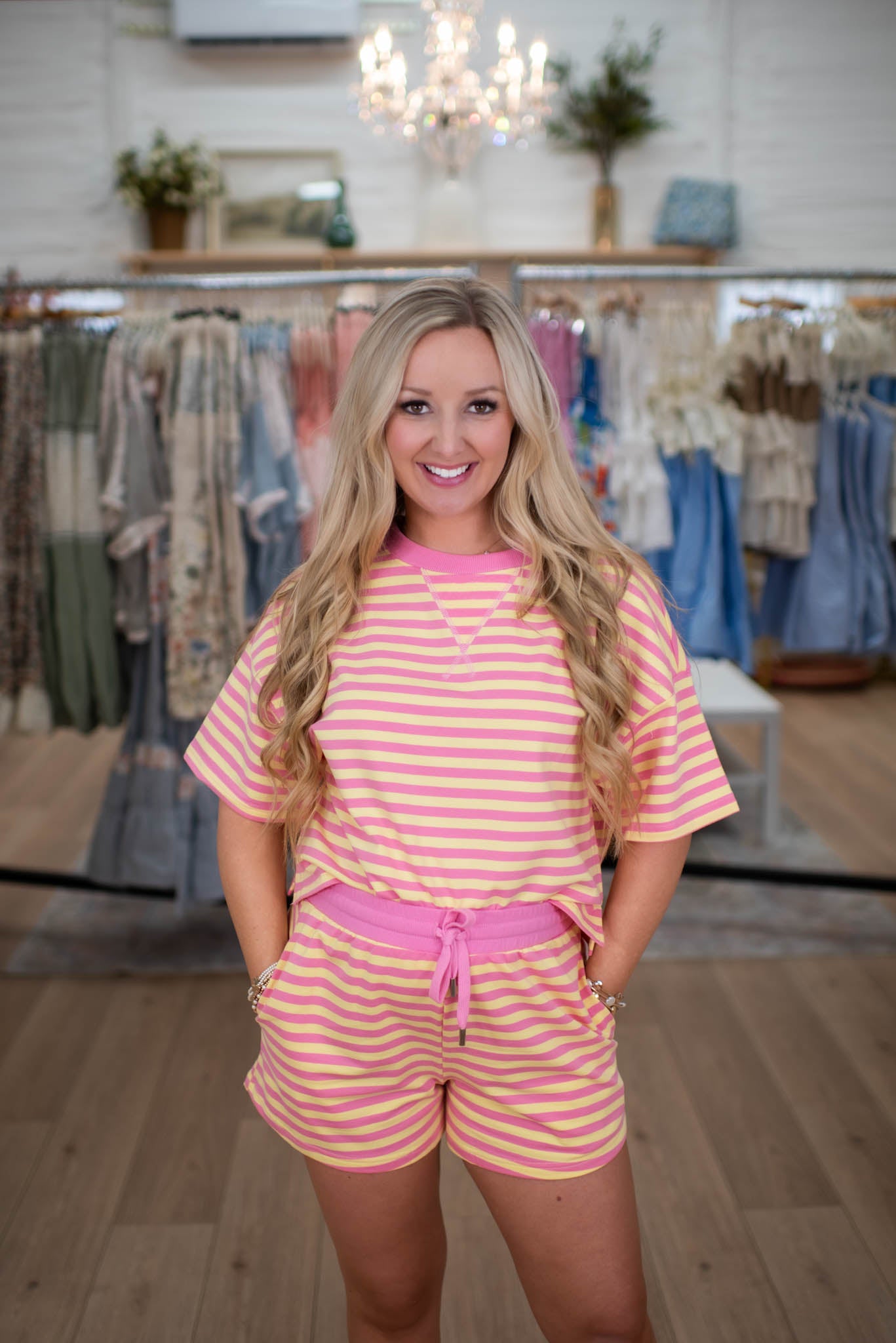 Sunshine State Striped Shorts Set