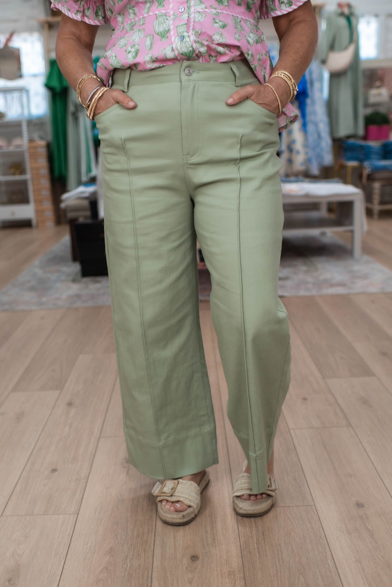 Spring Sage Wide Leg Pants