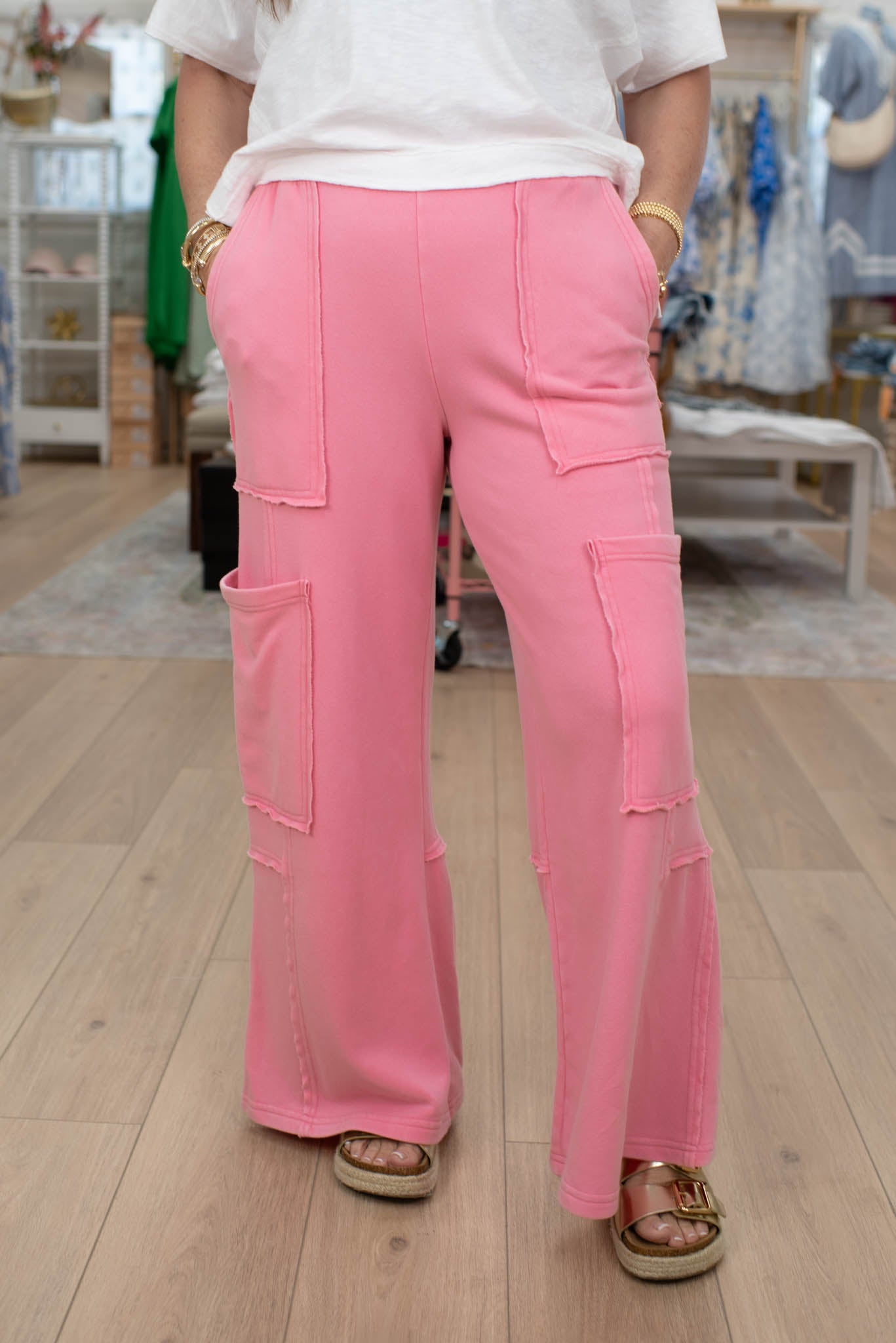 Comfort Pink Cargo Pants