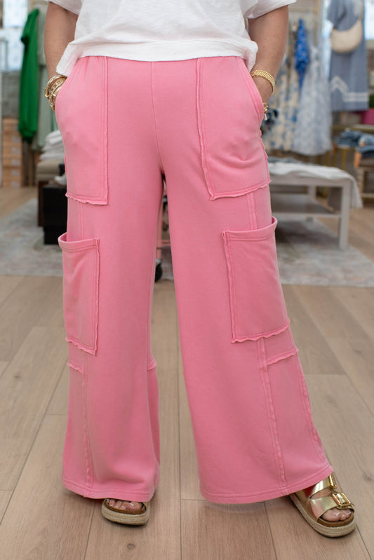 Comfort Pink Cargo Pants