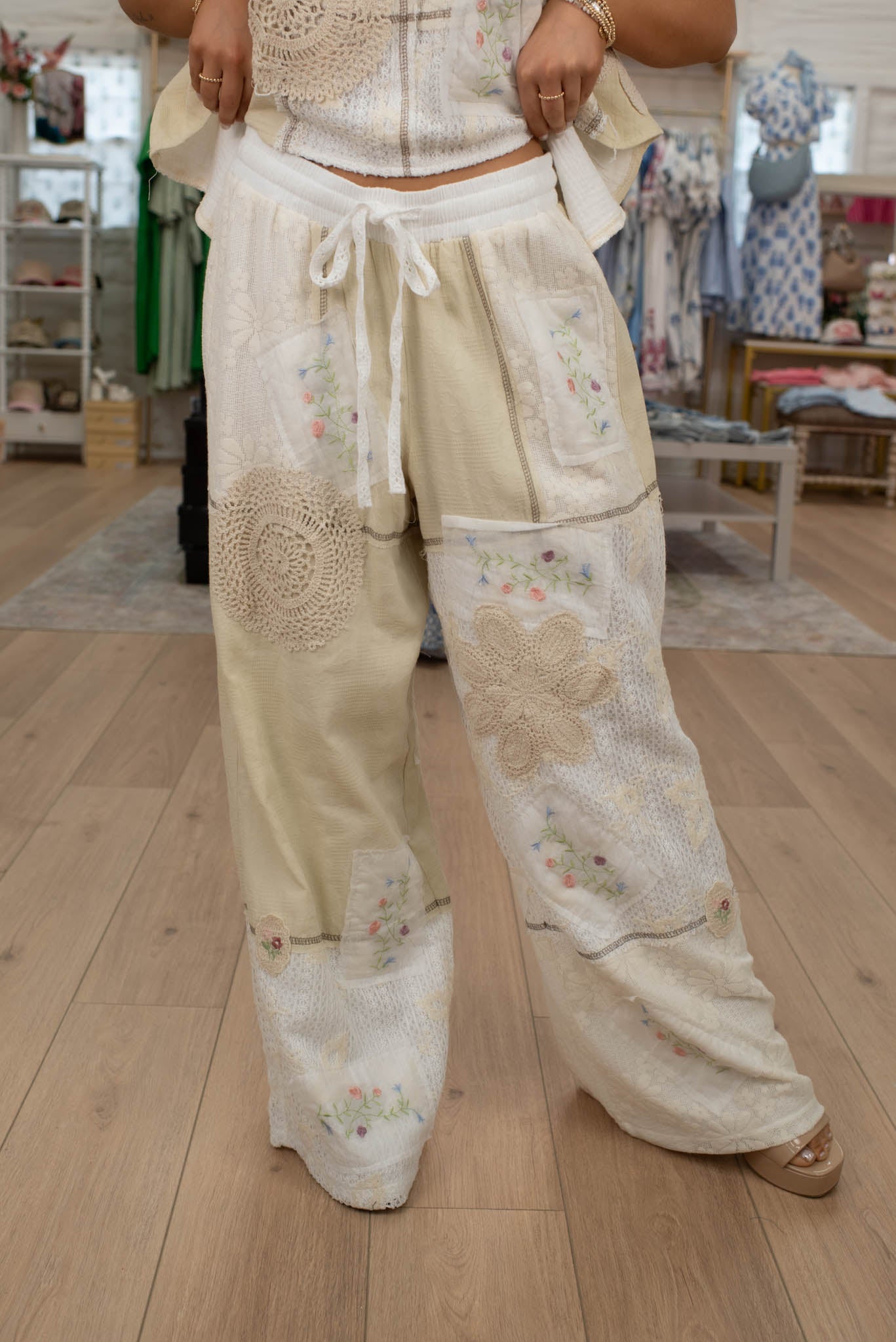 Keepsake Neutral Patchwork Pants