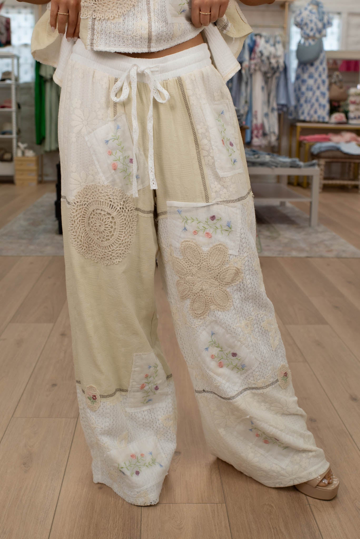 Keepsake Neutral Patchwork Pants