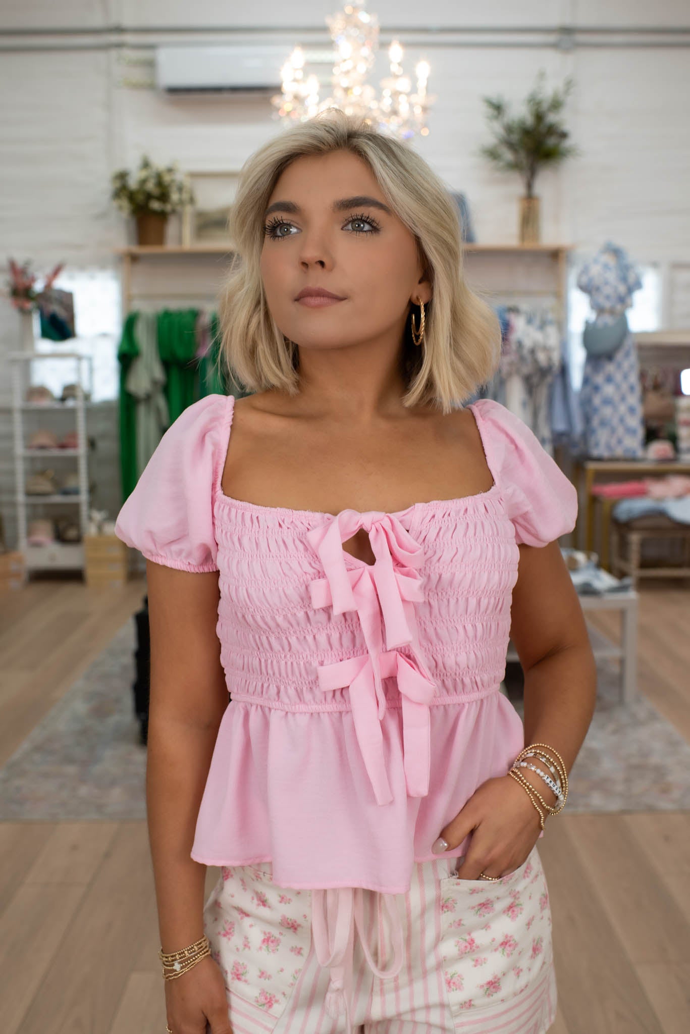 Darling Bow Pink Top
