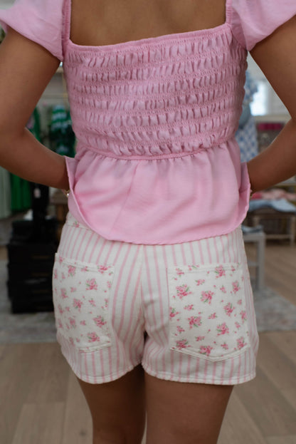 Sweet Stripe Garden Shorts