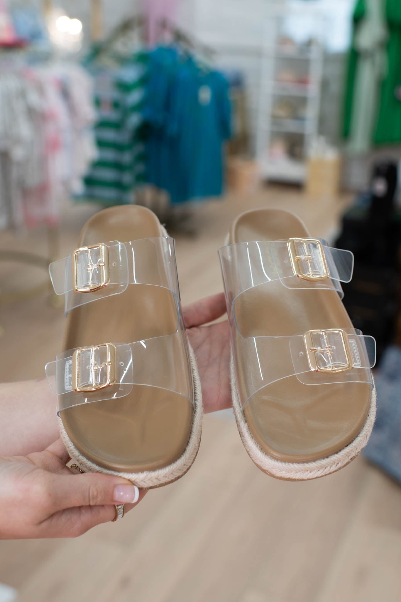 Nude/Clear Sandals
