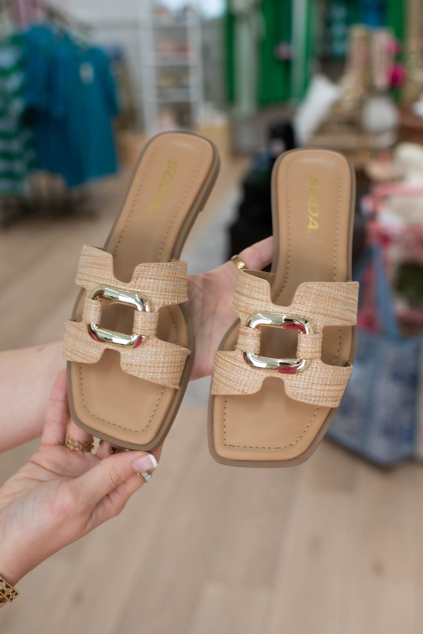 Neutral Raffia Sandals