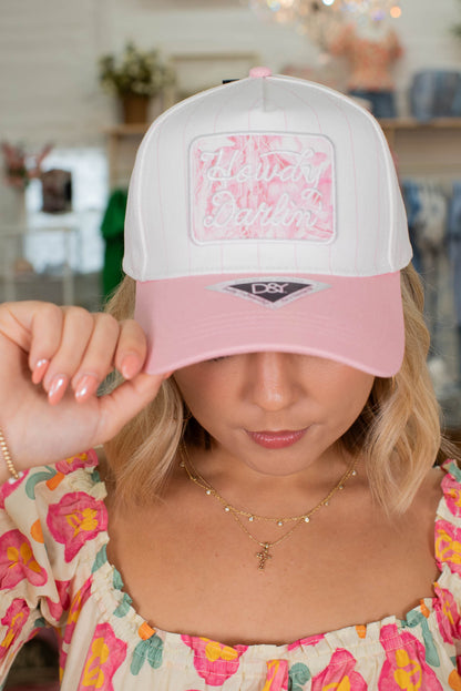 Pink Howdy Darling Embroidered Patch Design