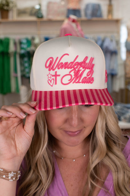 Pink Striped Wonderfully Made Hat