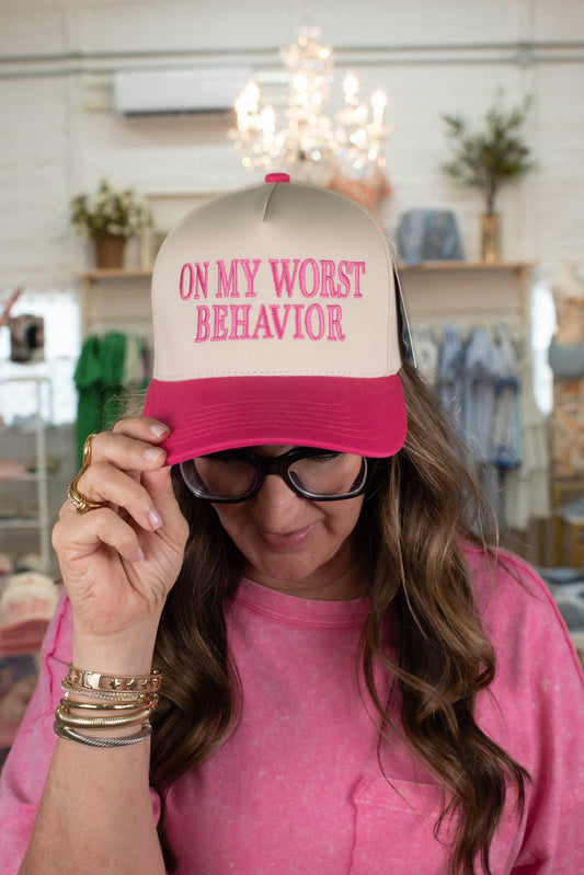 Hot Pink On My Worst Behavior Hat