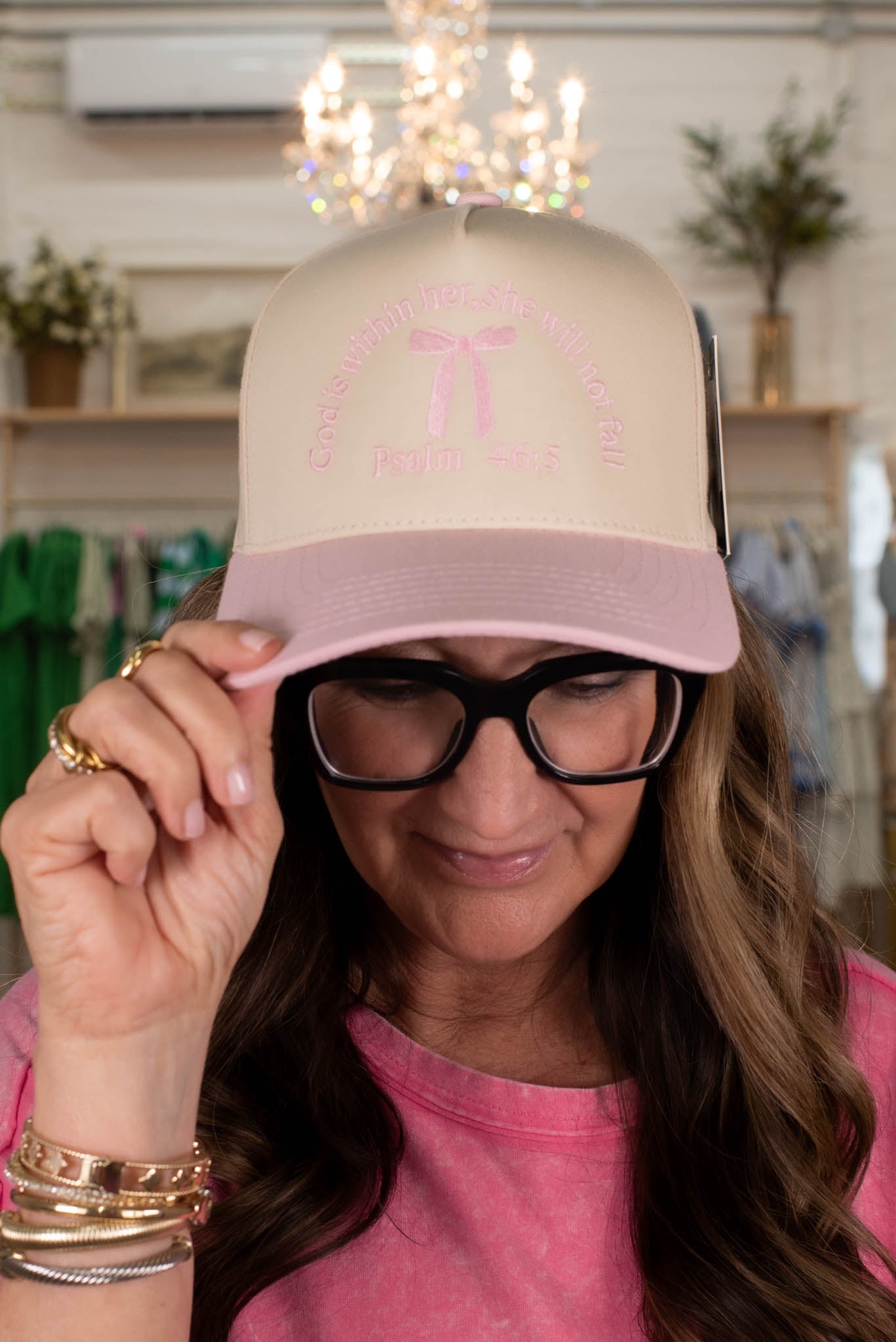Pink Psalm 46:5 Embroidered Hat