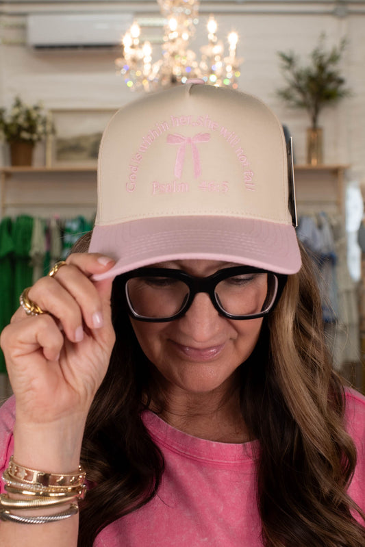 Pink Psalm 46:5 Embroidered Hat