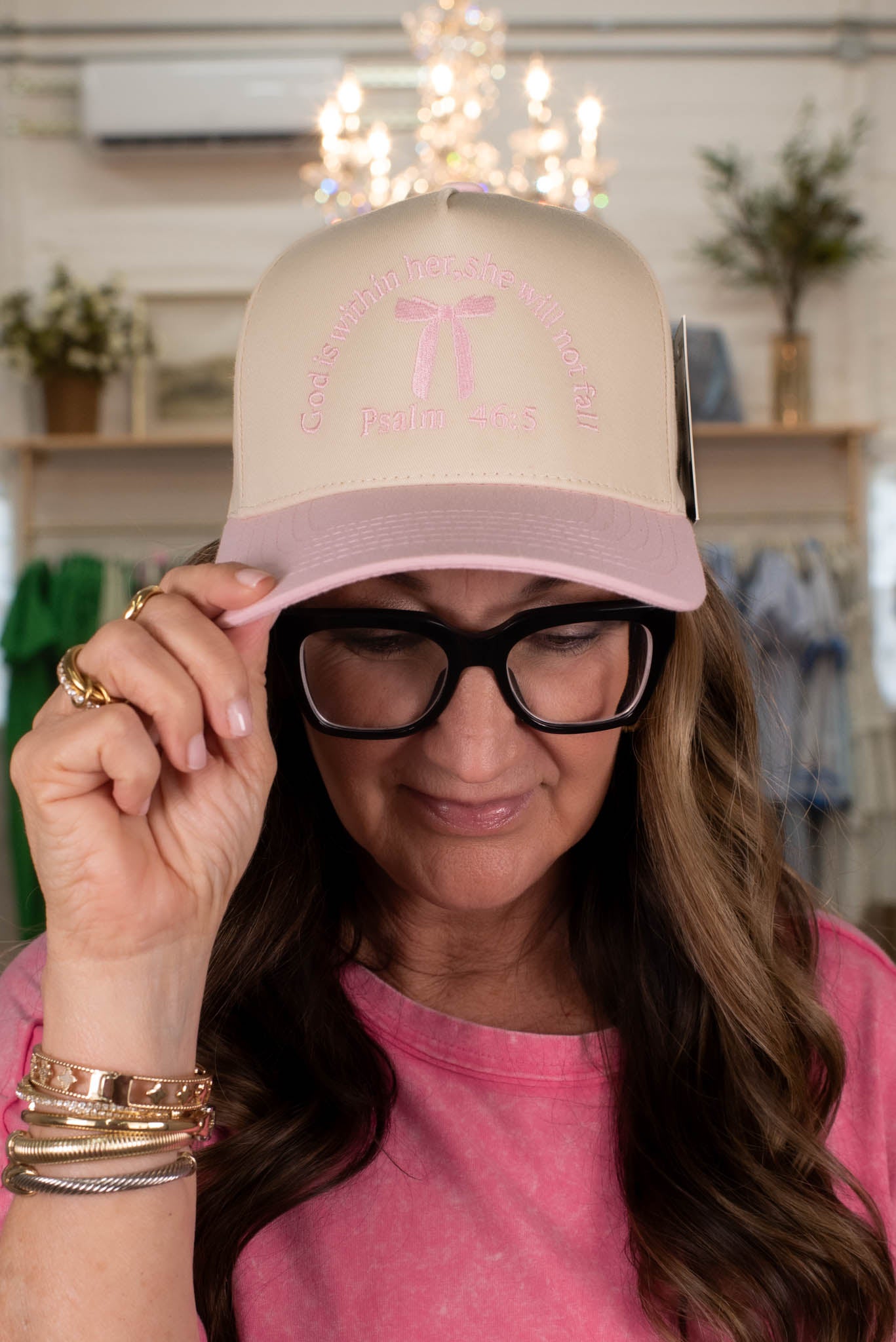 Pink Psalm 46:5 Embroidered Hat