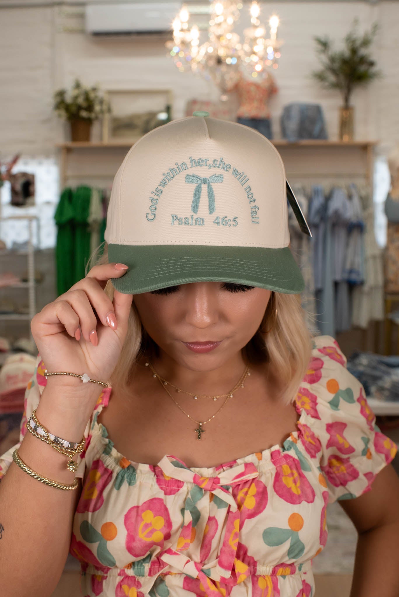 Sage Psalm 46:5 Embroidered Hat