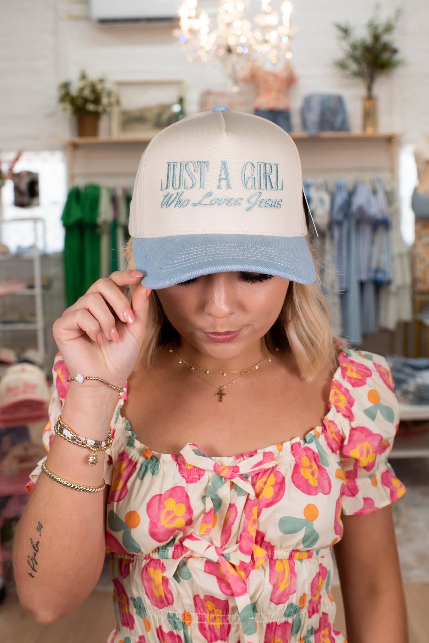 Just A Girl Who Loves Jesus Denim Hat