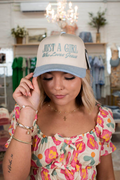 Just A Girl Who Loves Jesus Denim Hat