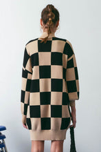 Black Checkered Sweater Dress