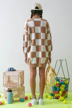 Taupe Checker Sweater Dress