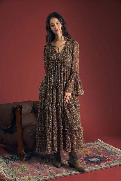 Autumn Romance Floral Maxi