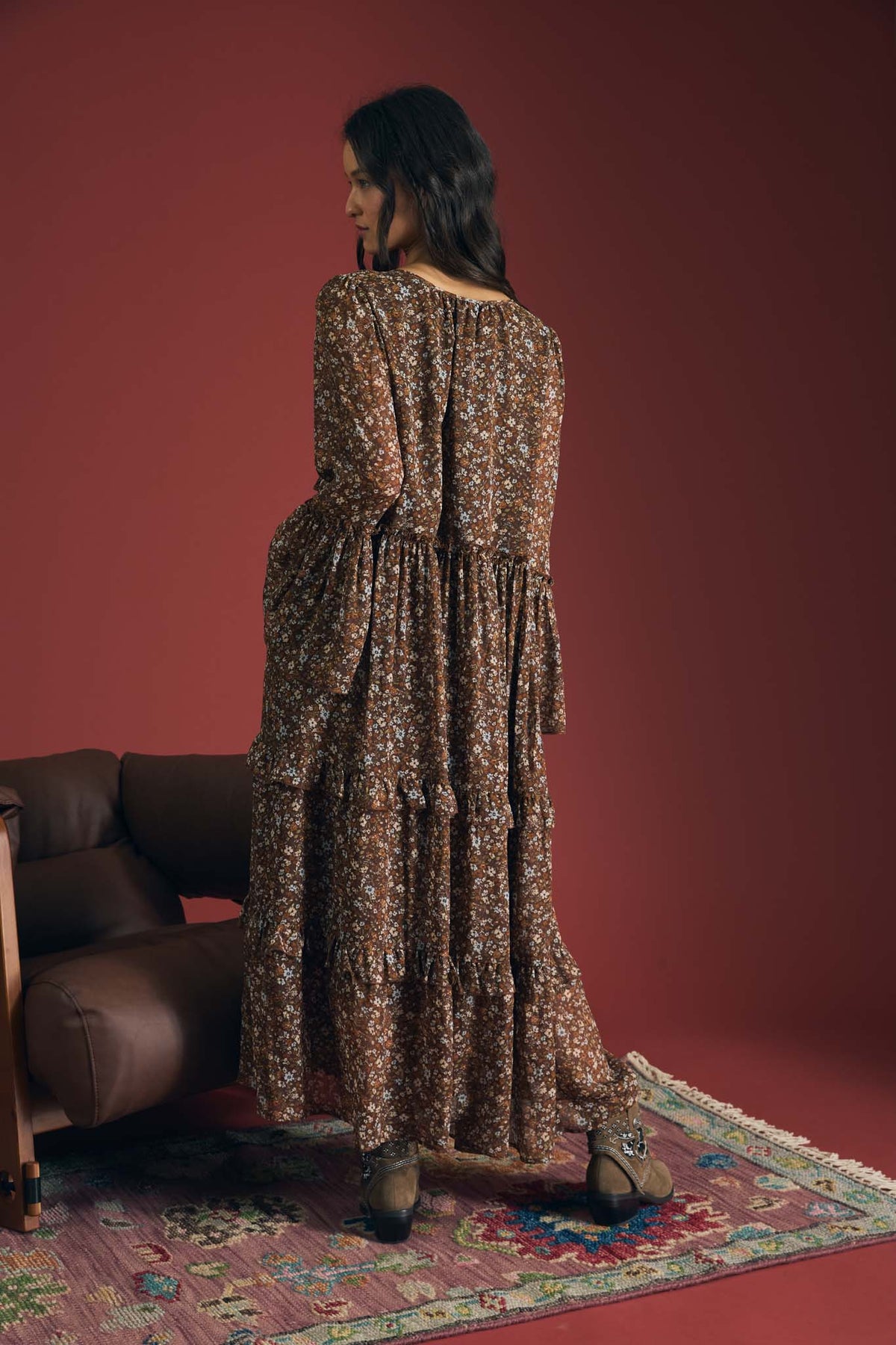 Autumn Romance Floral Maxi