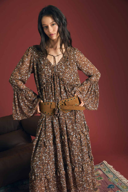 Autumn Romance Floral Maxi
