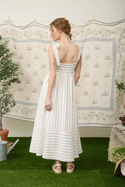 Ivory Daydream Striped Maxi Dress