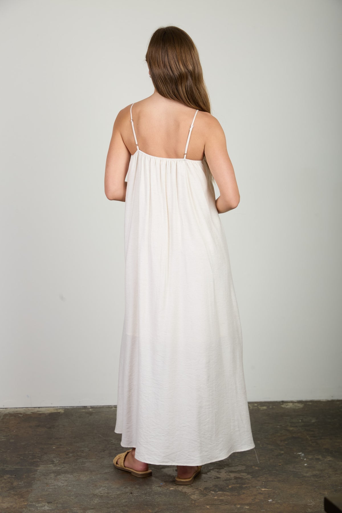 Natural Solid Maxi Dress